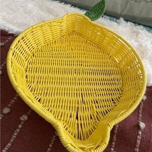 Yellow Woven Lemon-Shaped Decorative Basket